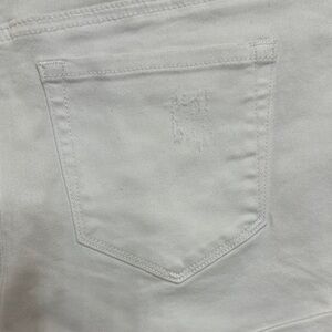 White Jean Shorts with Subtle Texture and Minimalist Design